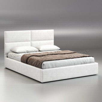 Кровать двуспальная Венера 4 160х200 с механизмом белая экокожа